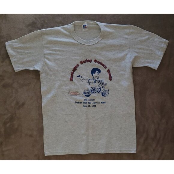 Russell Athletic 2nd Annual Poker Run For Jerry's Kids T-Shirt Size L 42-44 USA - Picture 8 of 8